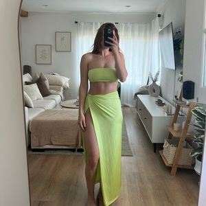 Revolve Superdown Green Two Piece Skirt Set